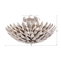 Broche 4 Light Florette Semi Flush Mount