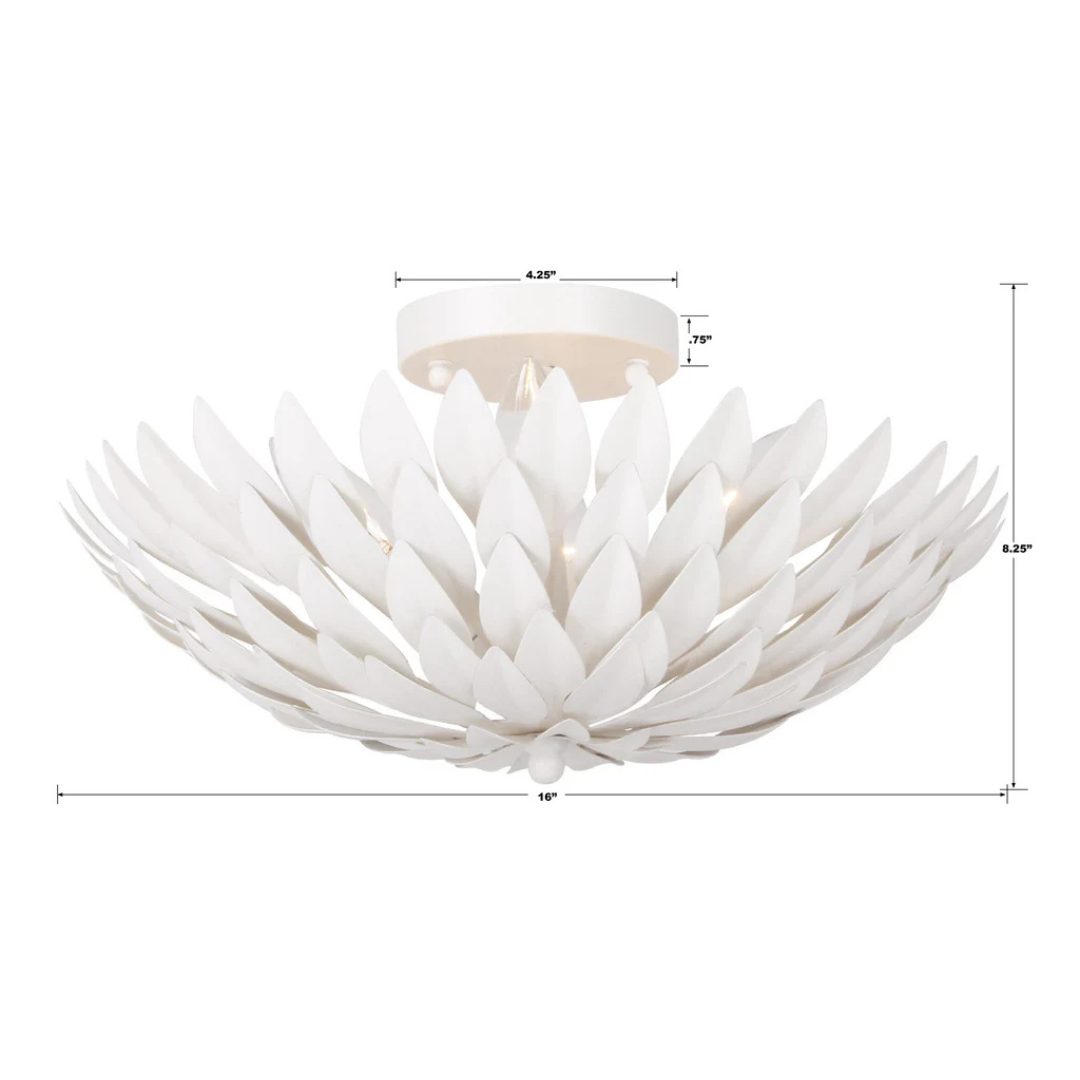 Broche 4 Light Florette Semi Flush Mount