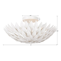 Broche 4 Light Florette Semi Flush Mount