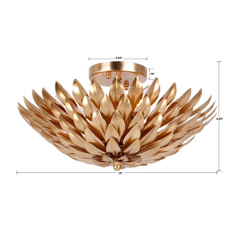 Broche 4 Light Florette Semi Flush Mount
