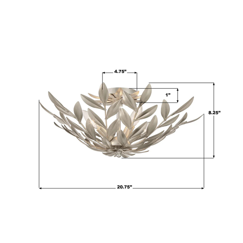 Broche 4 Light Semi Flush Mount