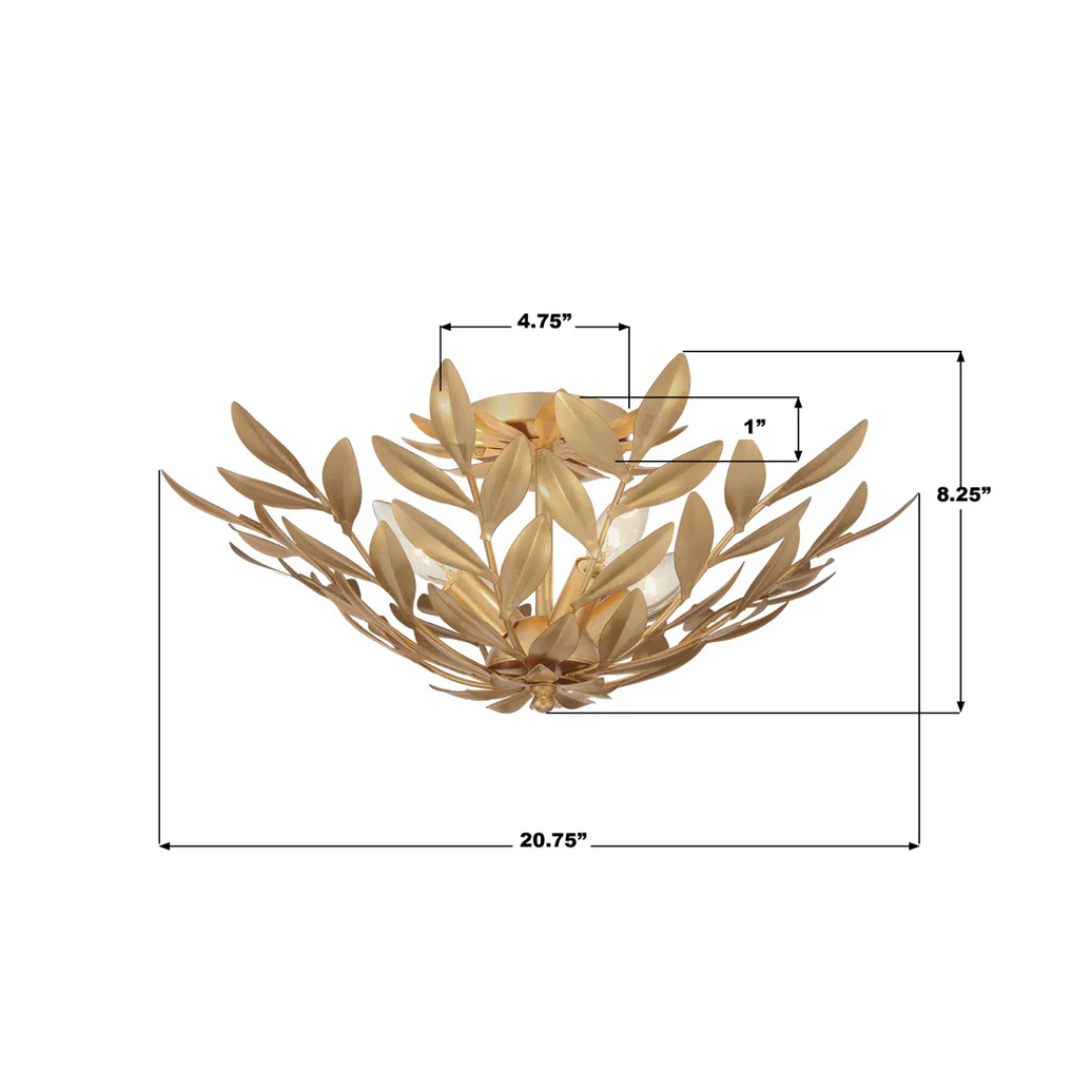 Broche 4 Light Semi Flush Mount