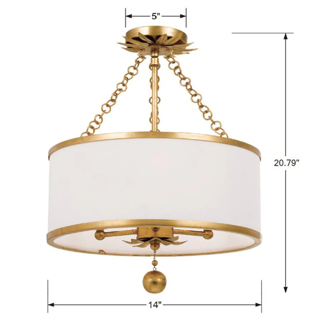 Broche 3 Light Convertible Semi Flush