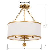 Broche 3 Light Convertible Semi Flush