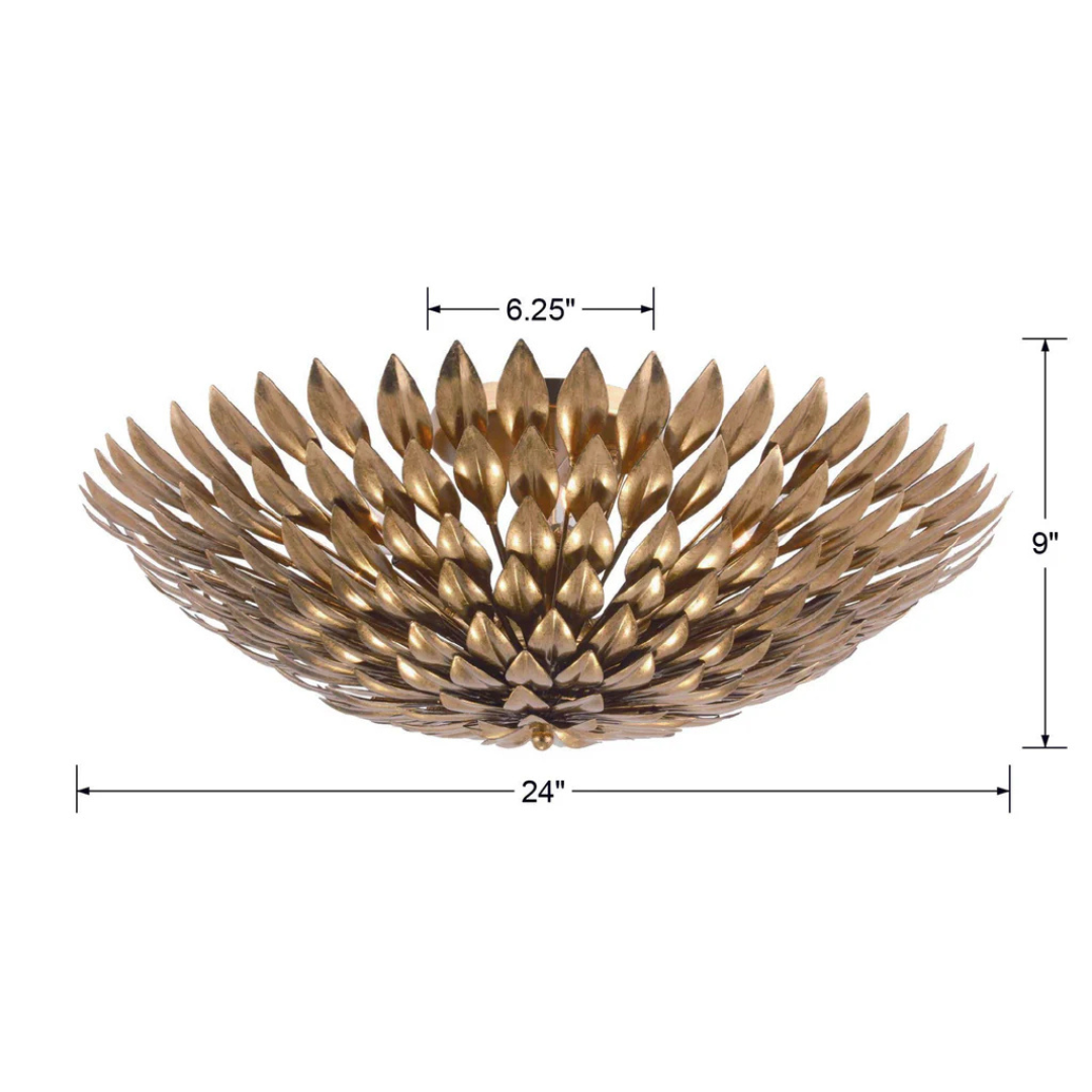 Broche 6 Light Florette Semi Flush