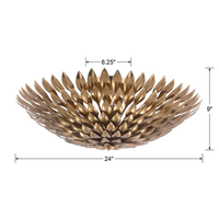 Broche 6 Light Florette Semi Flush