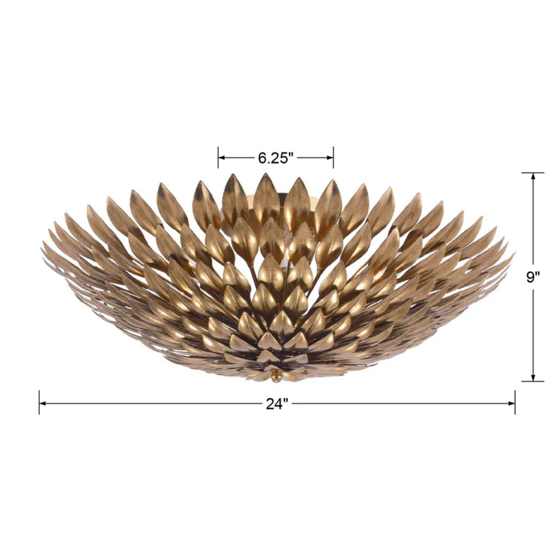 Broche 6 Light Florette Semi Flush