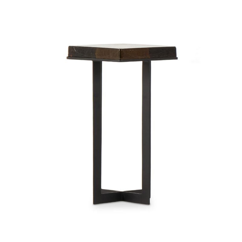 Gavra End Table - Amber Glass Top