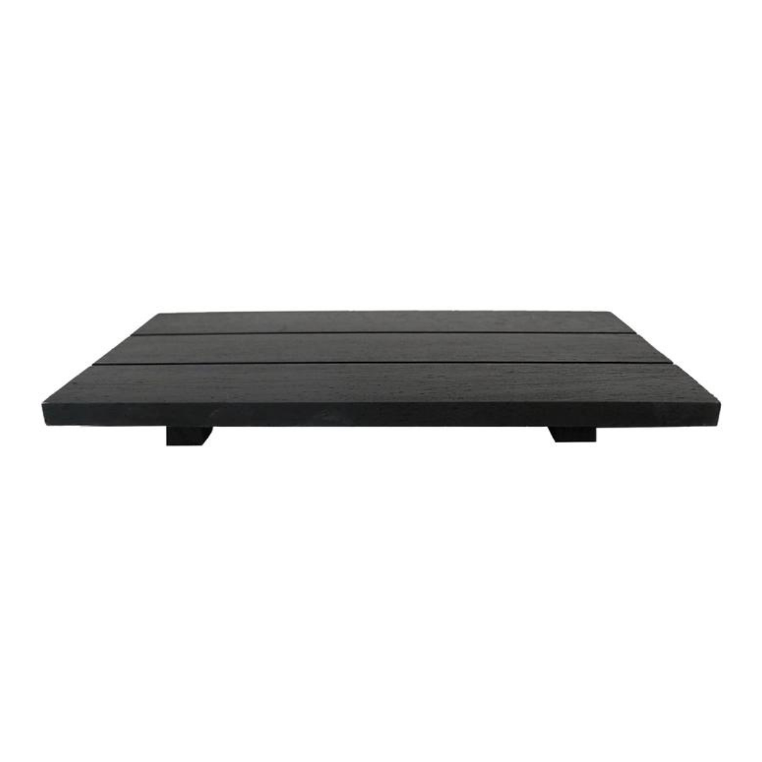 Black Rectangular Wood Tray