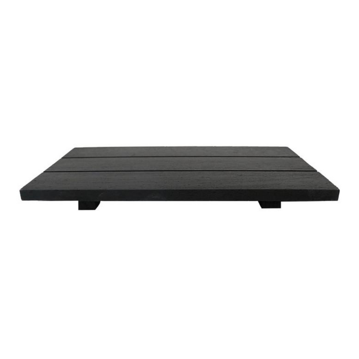 Black Rectangular Wood Tray