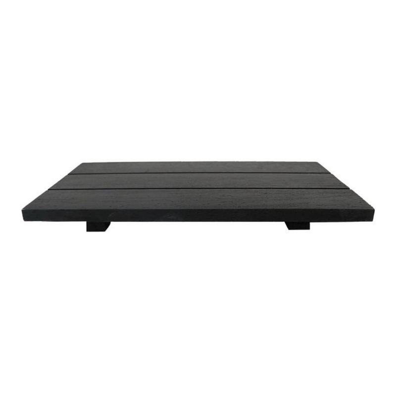 Black Rectangular Wood Tray