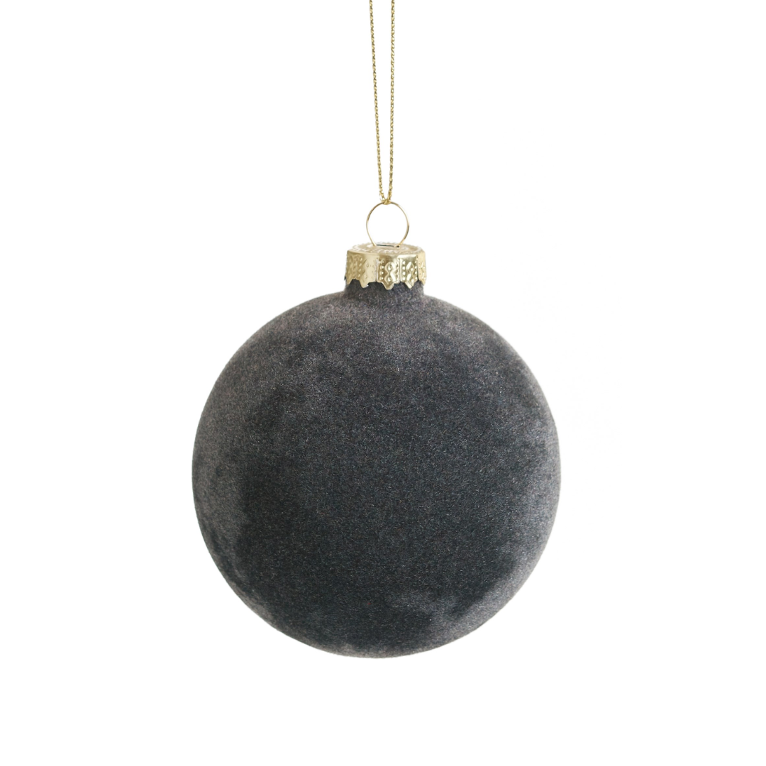 Grey Velvet Ornament