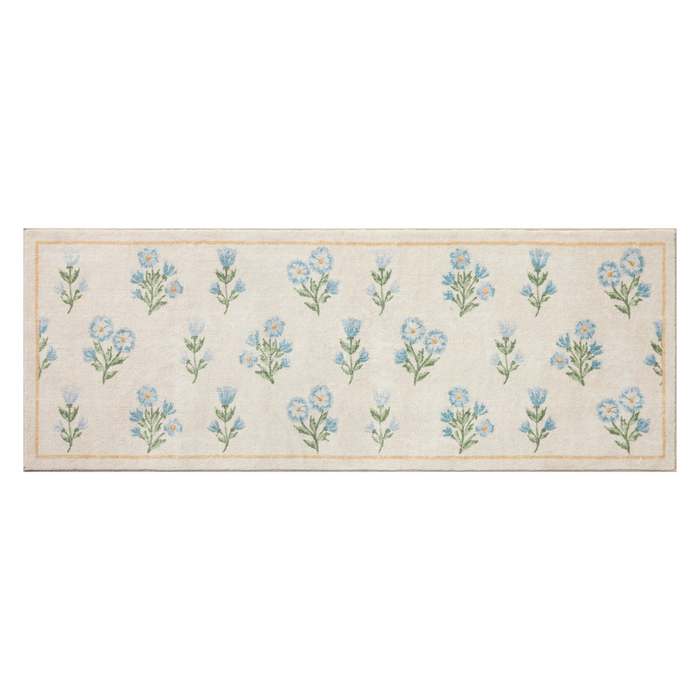 Clove CLO-02 (Chris Loves Julia × Loloi) Bath Mat [Ivory/Lt. Blue]