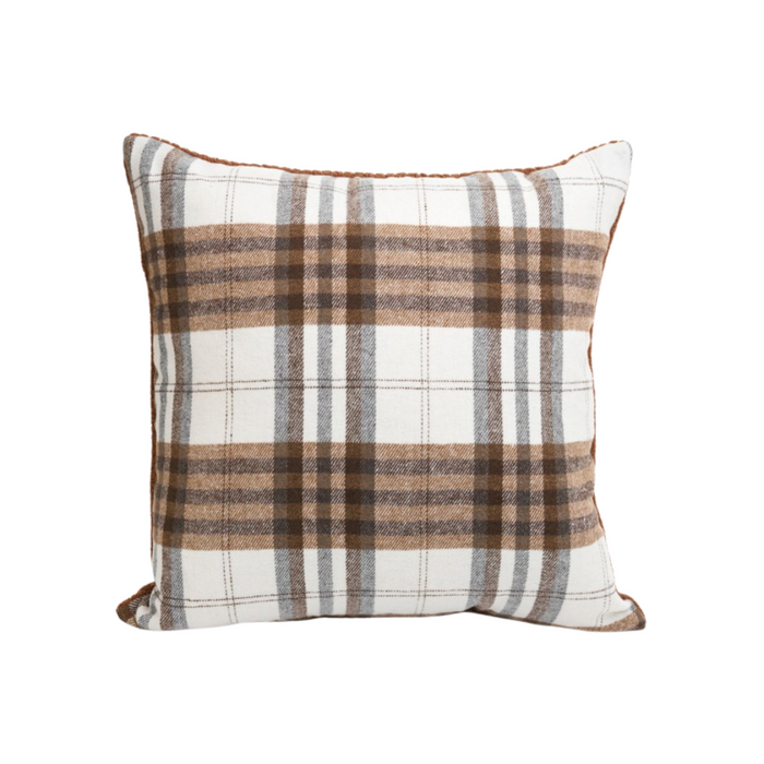 Brown & White Check Cushion