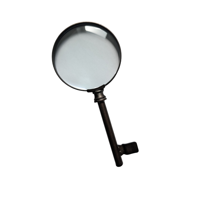Aged Key Magnifying Glass