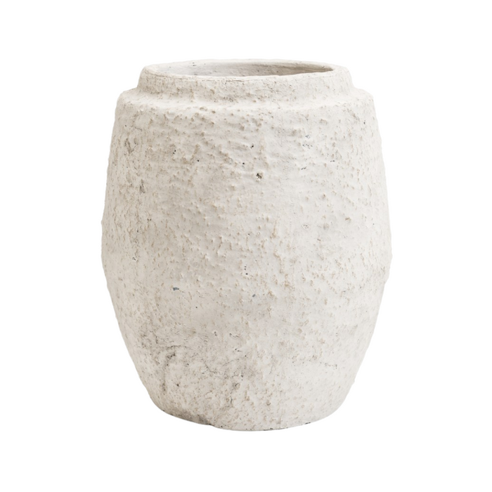 Terracotta Textured Vase - Alabaster White