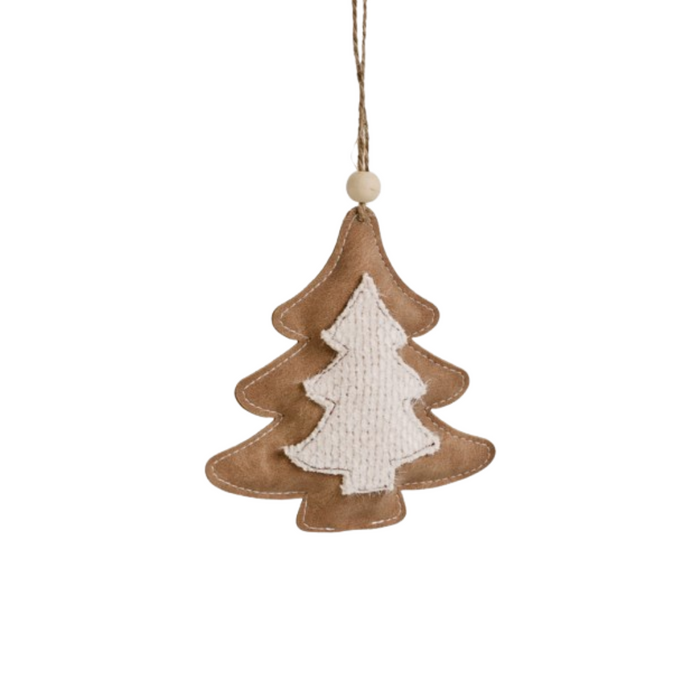 Tree Faux Leather Ornament