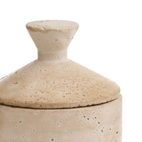 Beige Cement Canister - Travertine Look
