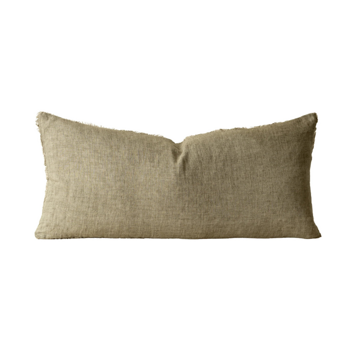 Lina Linen Lumbar Pillow Mink 14" x 31"
