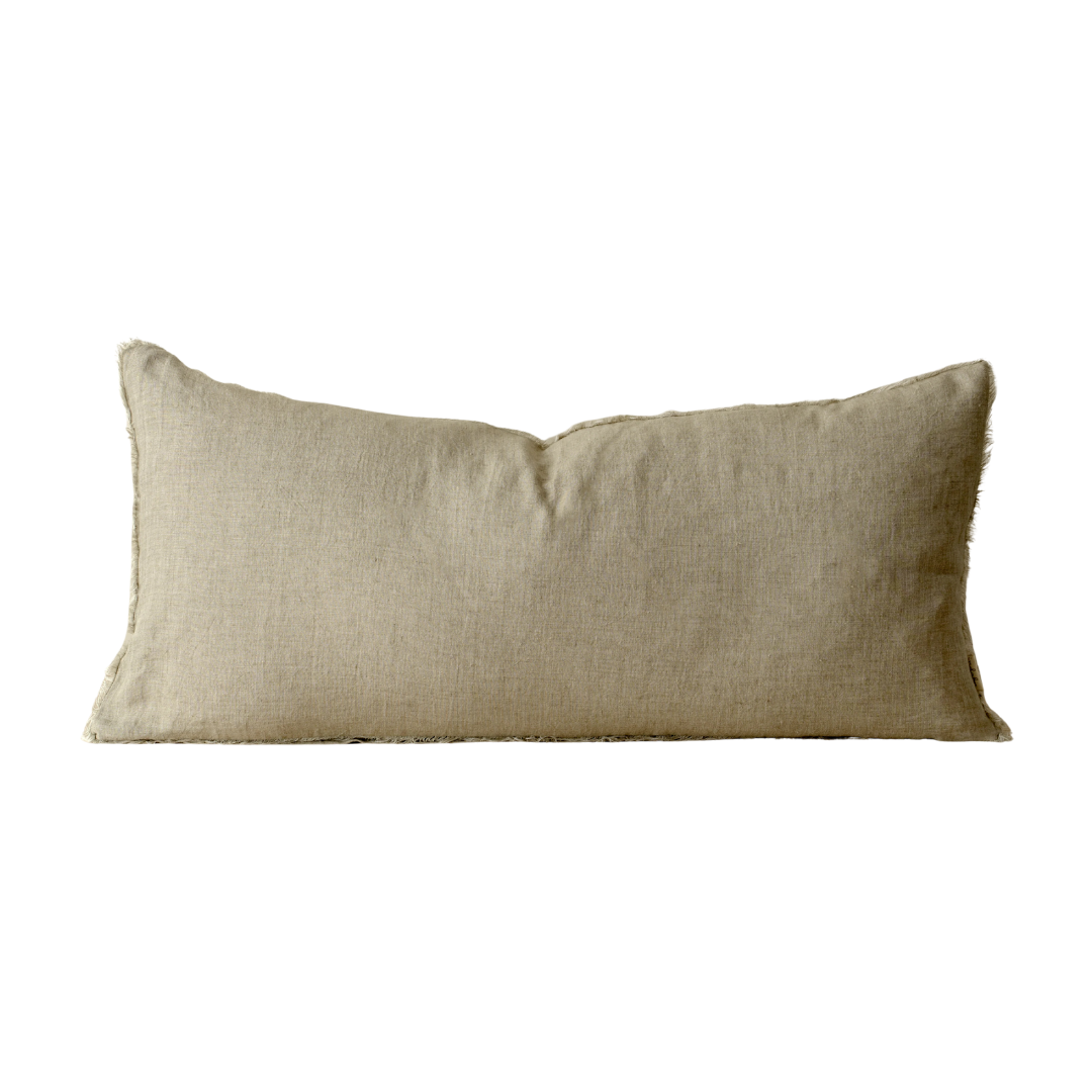 Lina Linen Lumbar Pillow Sand 14" x 31"