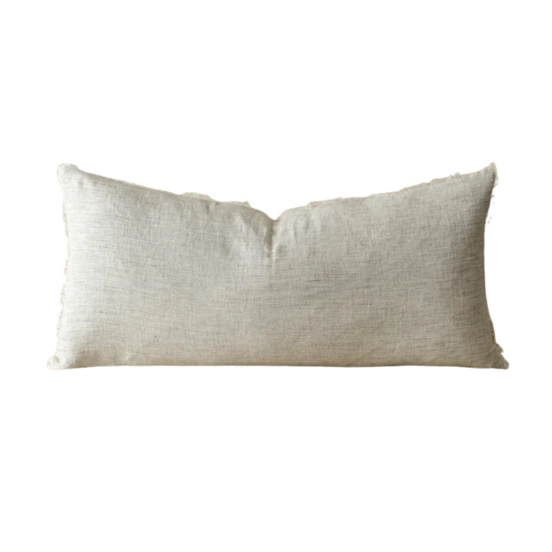 Lina Linen Pillow Grey Stripe - 14" x 31"