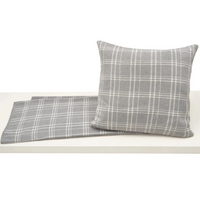 Grey Plaid Pillow Cover [20" x 20"]