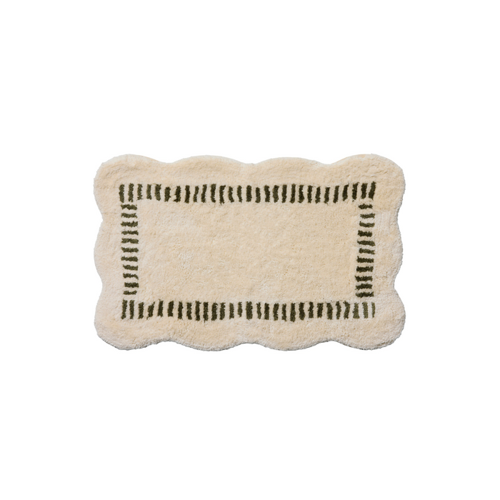 Valerie (Chris Loves Julia × Loloi) VLR-01 Bath Mat [Ivory/Green]