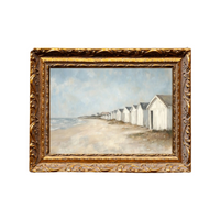 Vintage Beach Town Framed Print [12" x 16"]