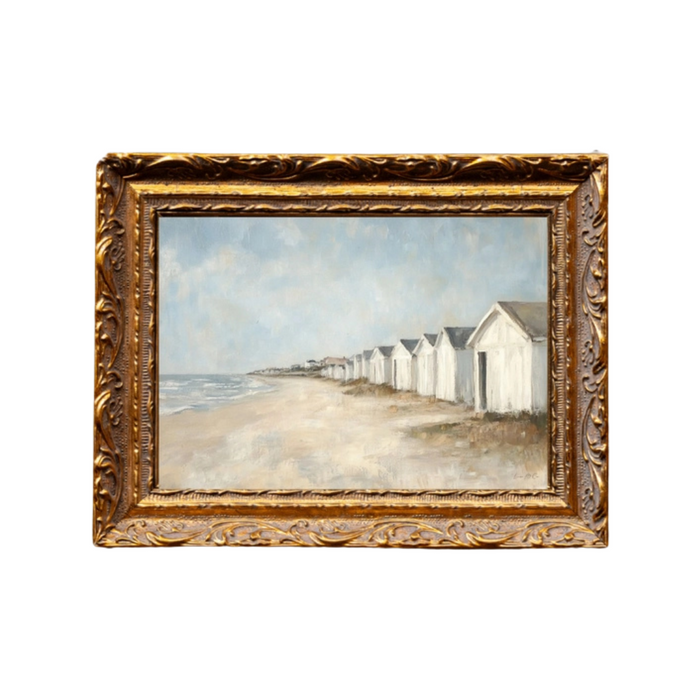 Vintage Beach Town Framed Print [12" x 16"]