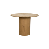 Siena Round 42" Travertine Top Dining Table