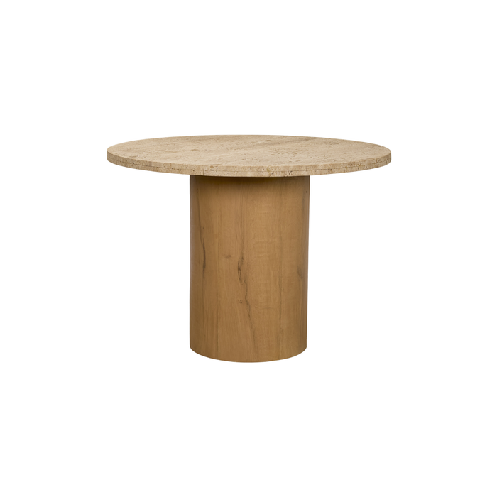 Siena Round 42" Travertine Top Dining Table