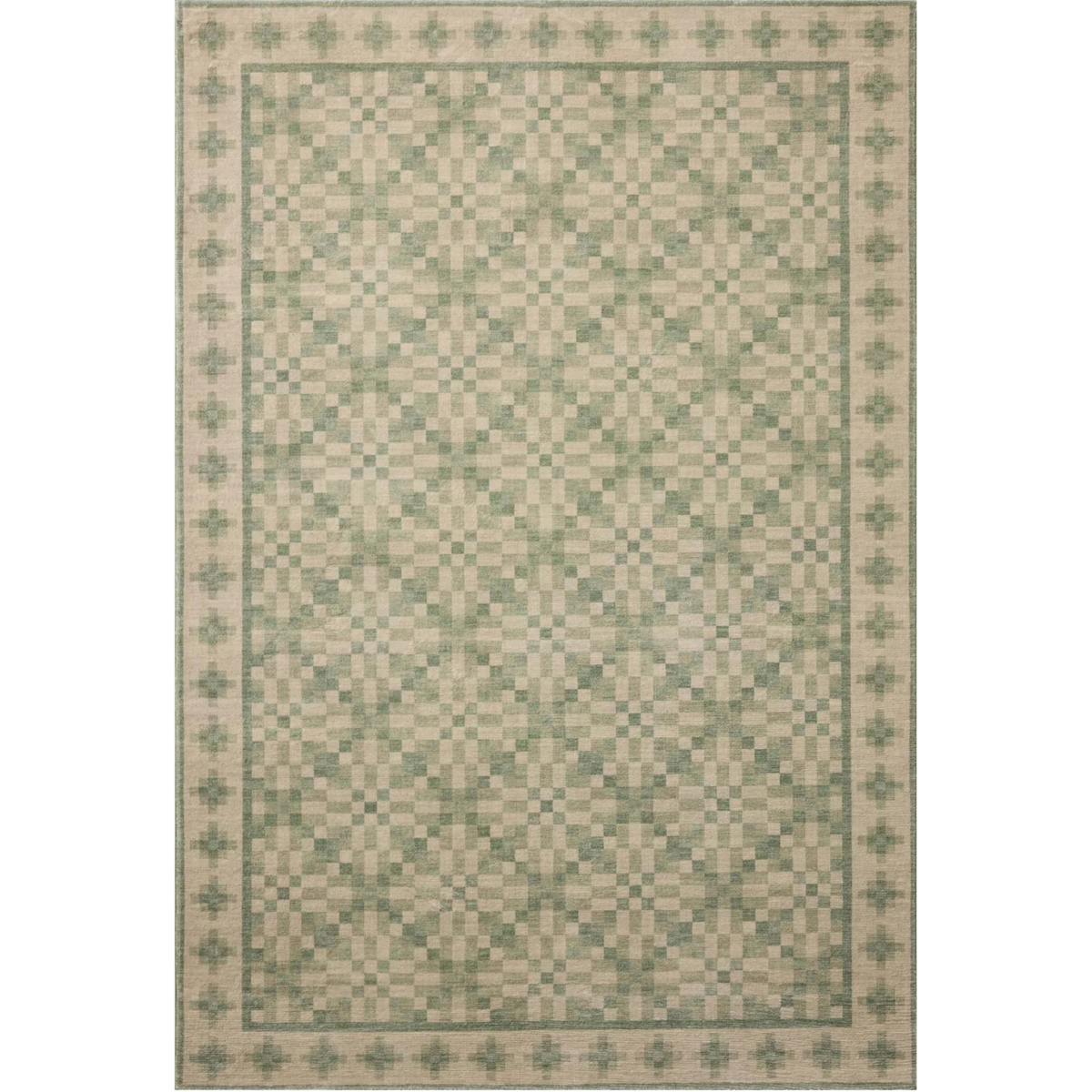Bobby (Chris Loves Julia × Loloi) BOB-01 Rug [Beige/Green]