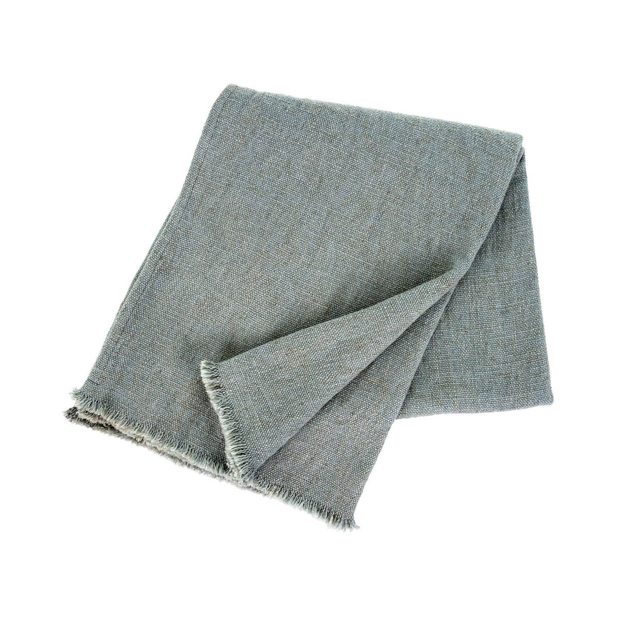 Selena Linen End of Bed Blanket [Duck Egg]