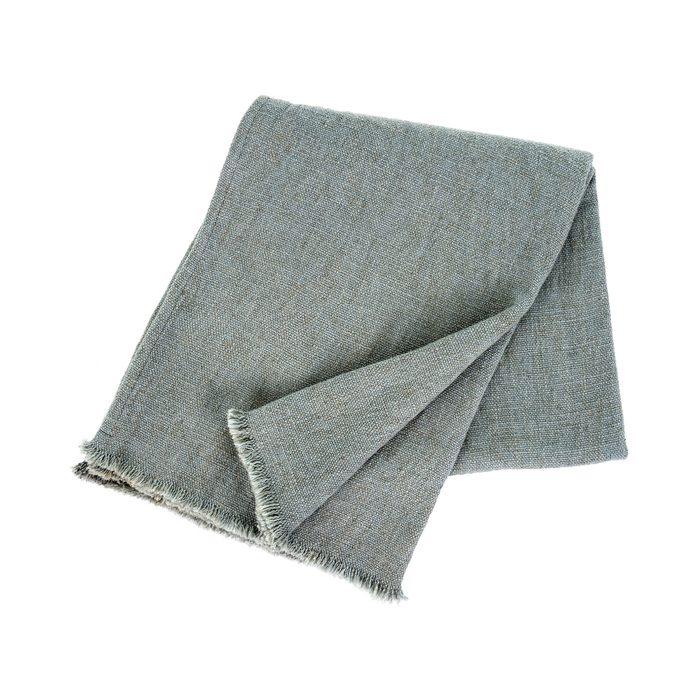 Selena Linen End of Bed Blanket [Duck Egg]