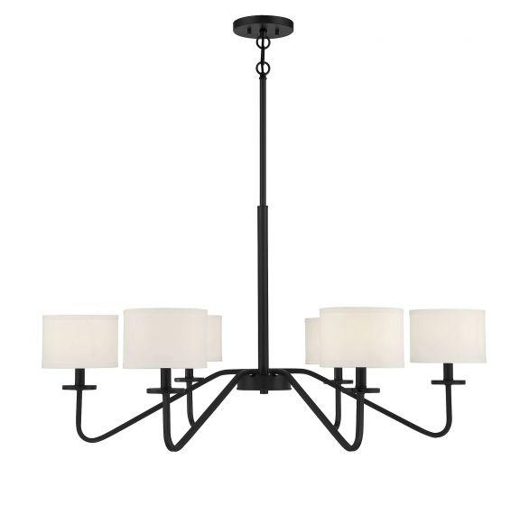 6 Light Matte Black Chandelier