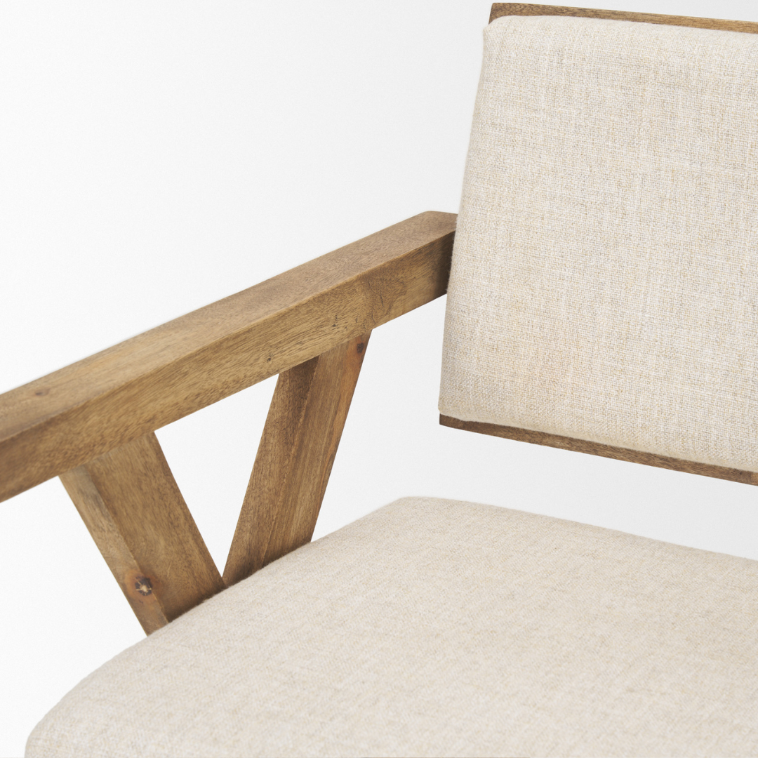 Topanga Cream Fabric Wrap Dining Chair