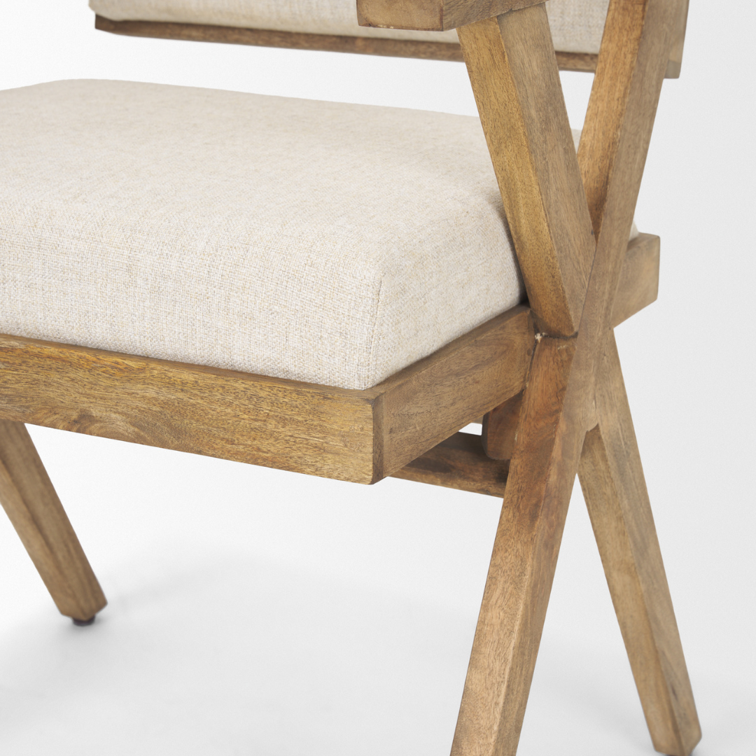 Topanga Cream Fabric Wrap Dining Chair