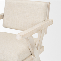 Topanga Cream Fabric Wrap Dining Chair
