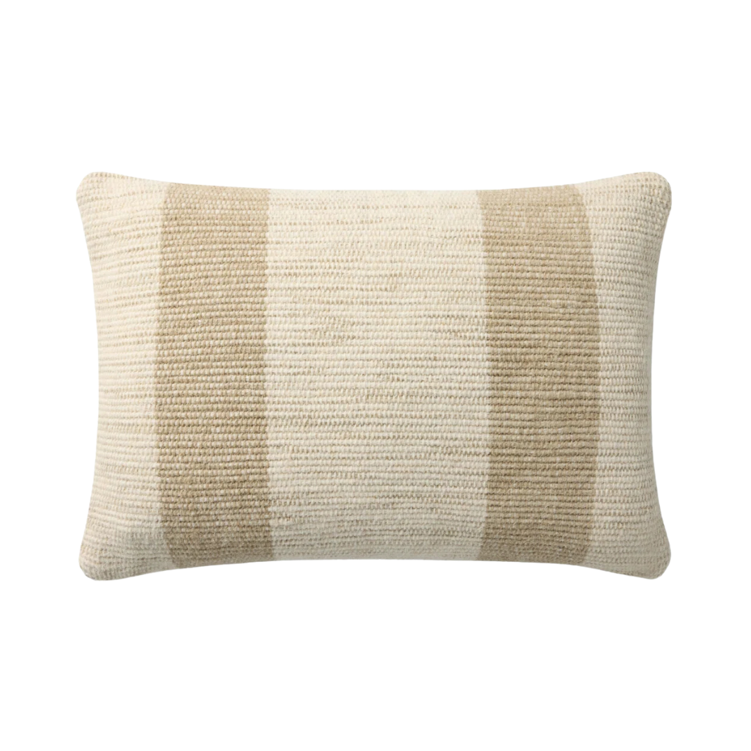 Wool Stripe 16" x 26" Pillow [Mistwood/Ivory]