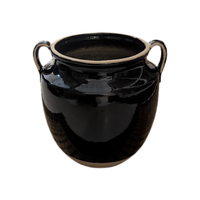 Ceramic 9" Pot [Black & Tan]