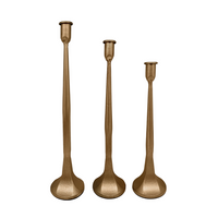 Gold Cast Iron Tapered Candle Holder