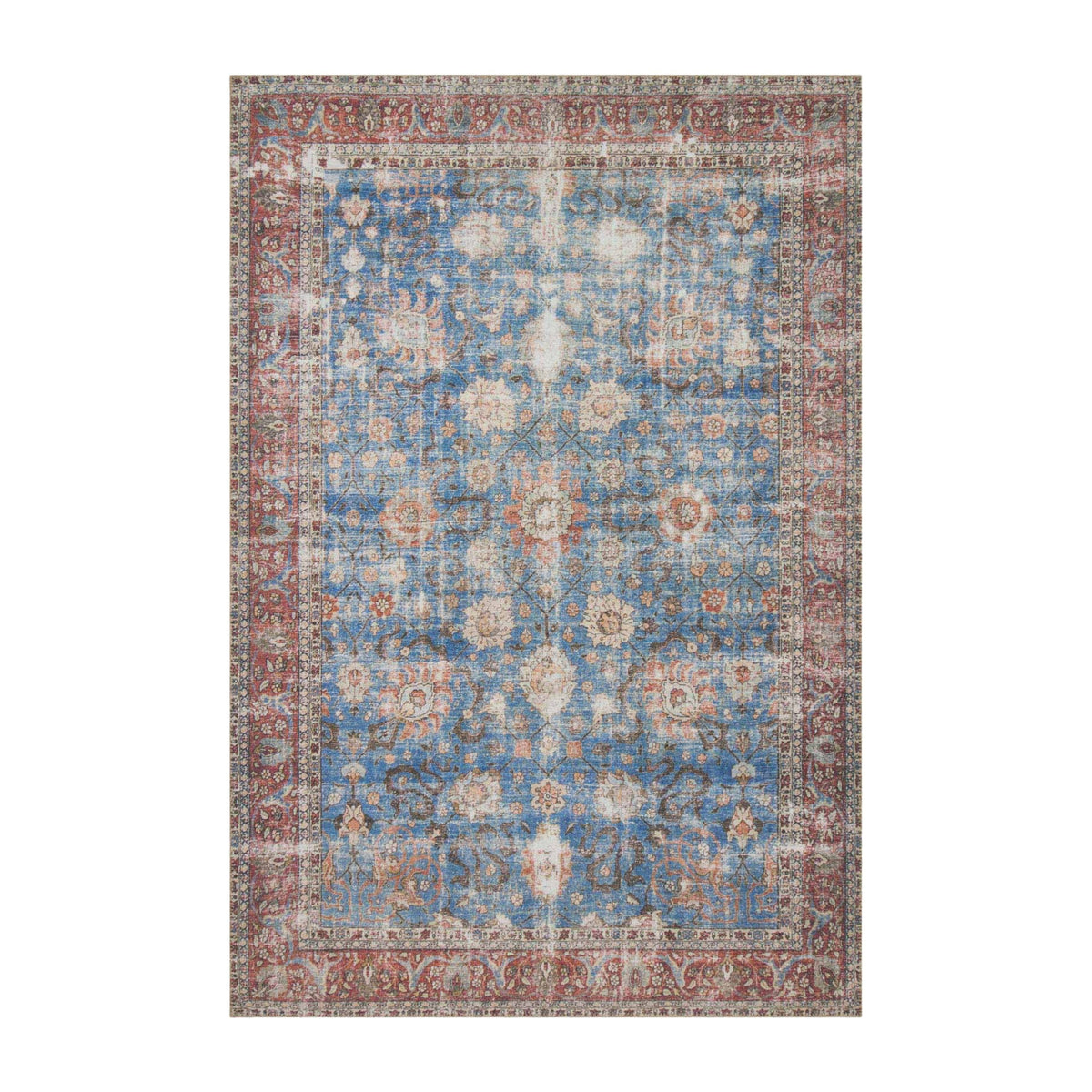Blue/Brick Loren 01 Rug