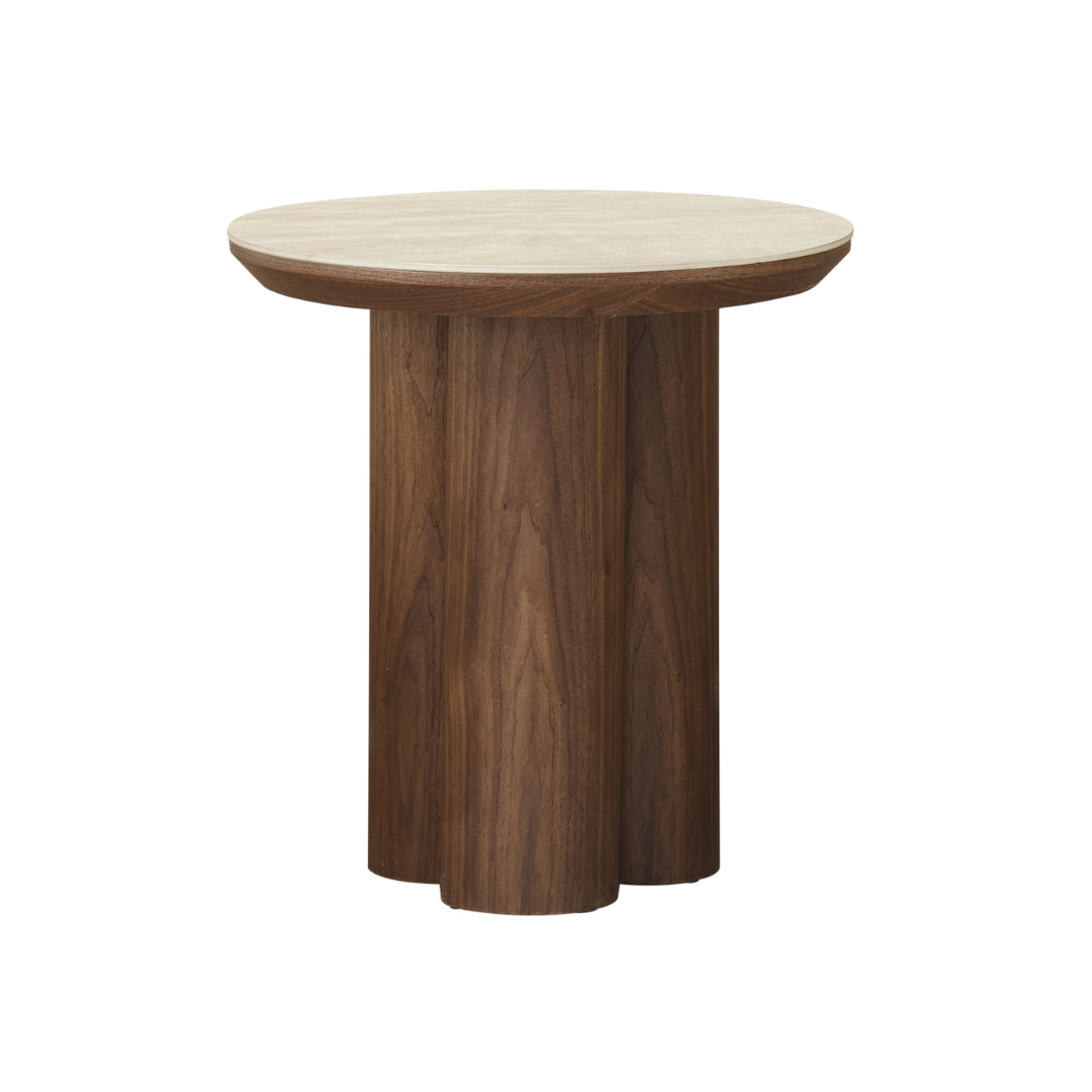 Shae Travertine Accent Table