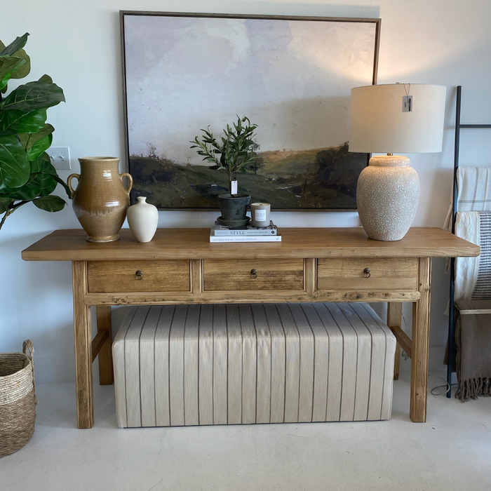 Recycled Elm 3-Drawer Console Table