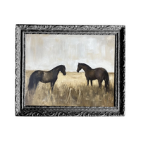 Black Stallions Framed Print [Large - 18" x 22"]