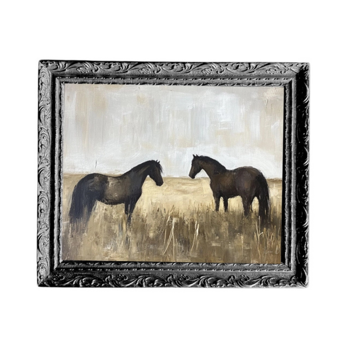 Black Stallions Framed Print [Large - 18" x 22"]