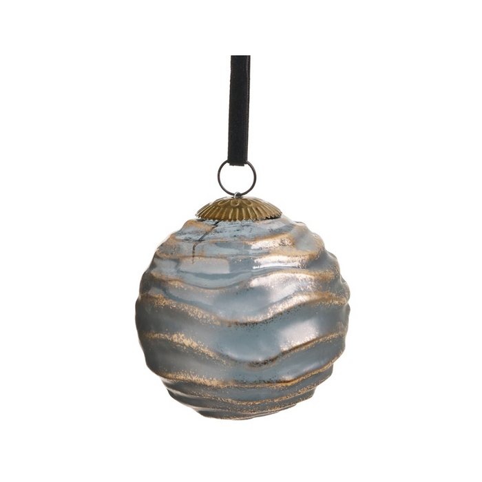 Grey/Gold Ornament with Antique Design