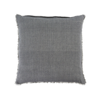 Lina Linen Pillow Cover Steel Grey 24"