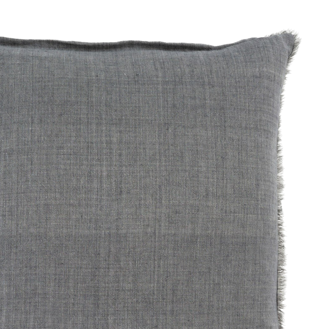 Lina Linen Pillow Cover Steel Grey 24"