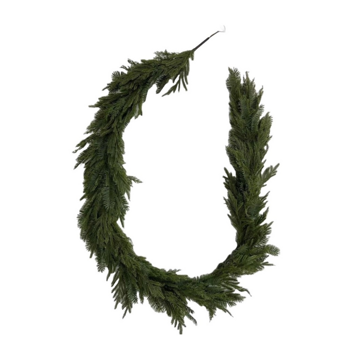 9' Mixed Norfolk Cedar Yew Garland